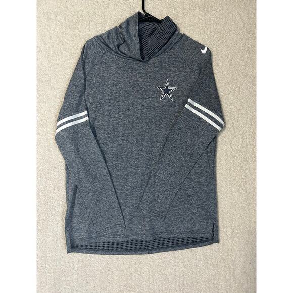 Nike Women's large Dallas Cowboys Football Funnel Neck Sweatshirt Hoodie Top - Picture 1 of 10